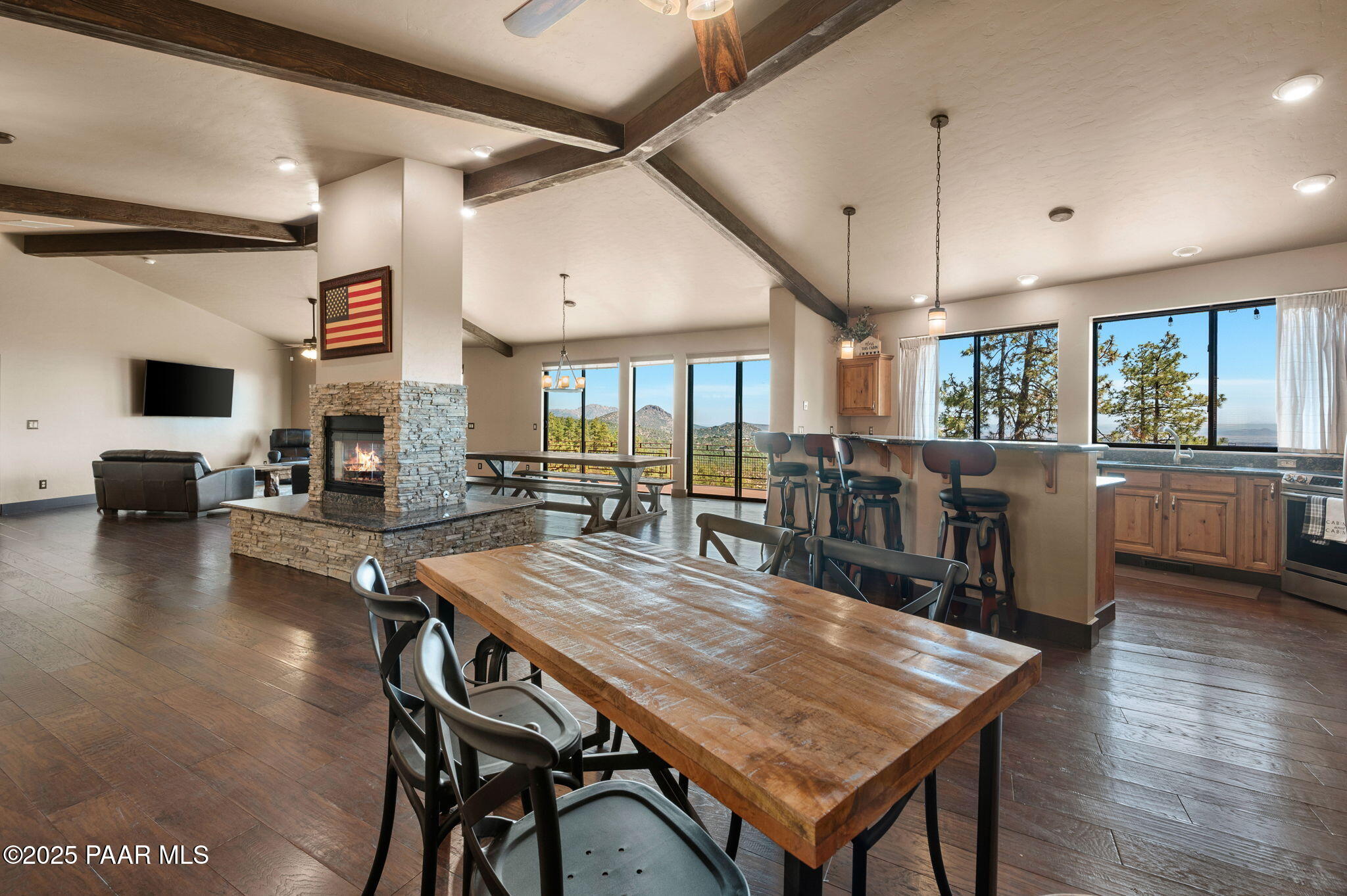 2700 Butterfly Ridge Prescott, AZ 86303 - Photo 8 of 53 Vaulted Living Room with Stone Fireplace