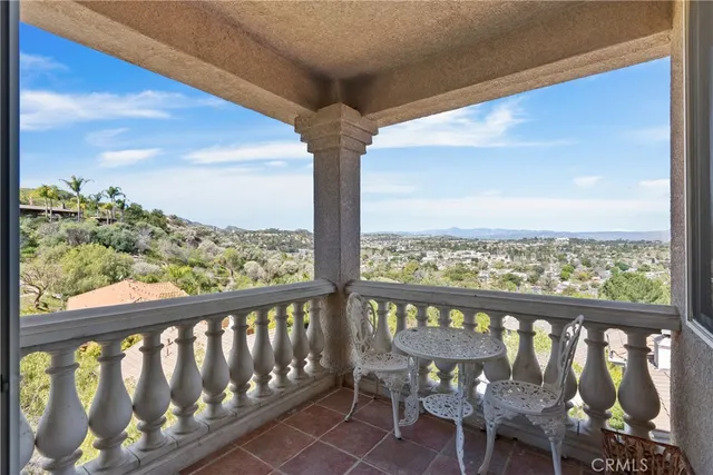 a view of a city from a balcony