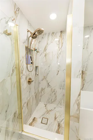 a bathroom with a shower