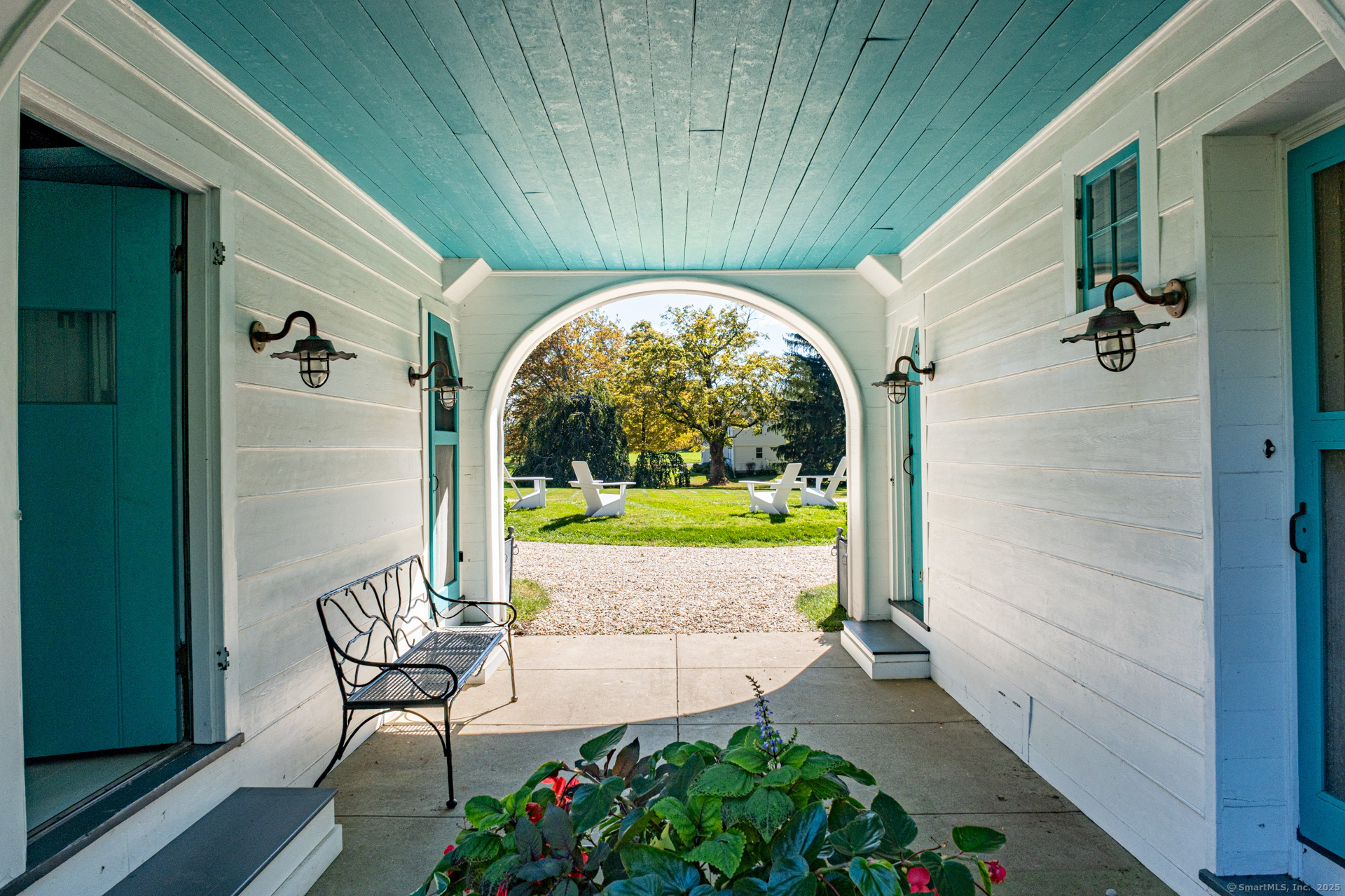 102 Melius Road Warren, CT 06754 - Photo 7 of 39 a view of swimming pool with outdoor seating and garden