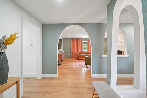 a living room with furniture and a couch