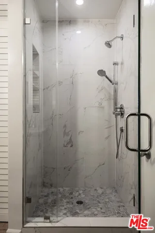 a bathroom with a shower