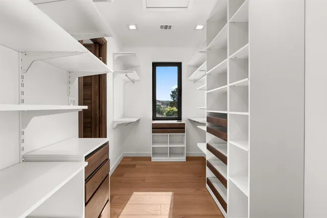 a room with a storage and utility