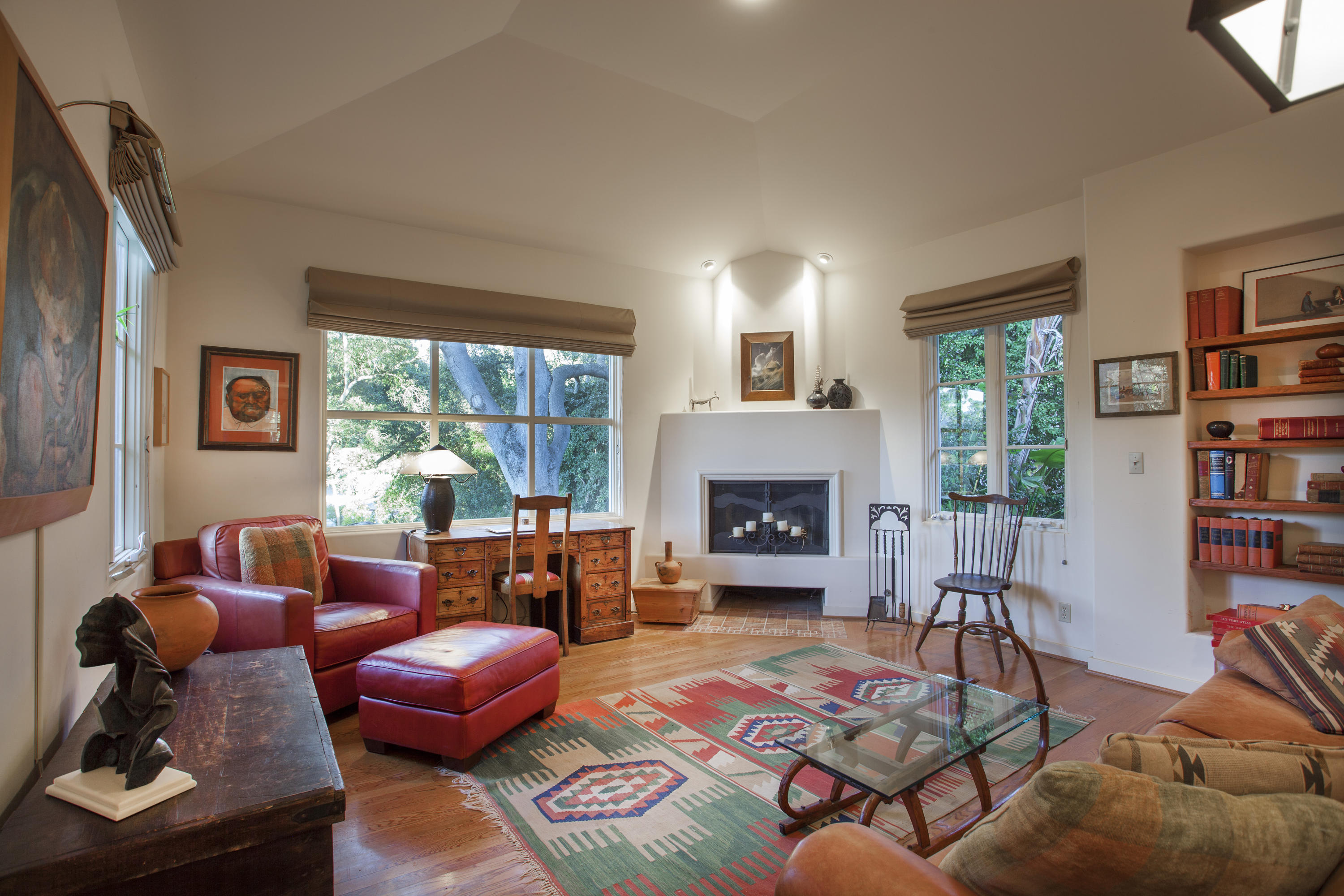 2141 Mission Ridge Road Santa Barbara, CA 93103 - Photo 11 of 18 a living room with furniture fireplace and a large window