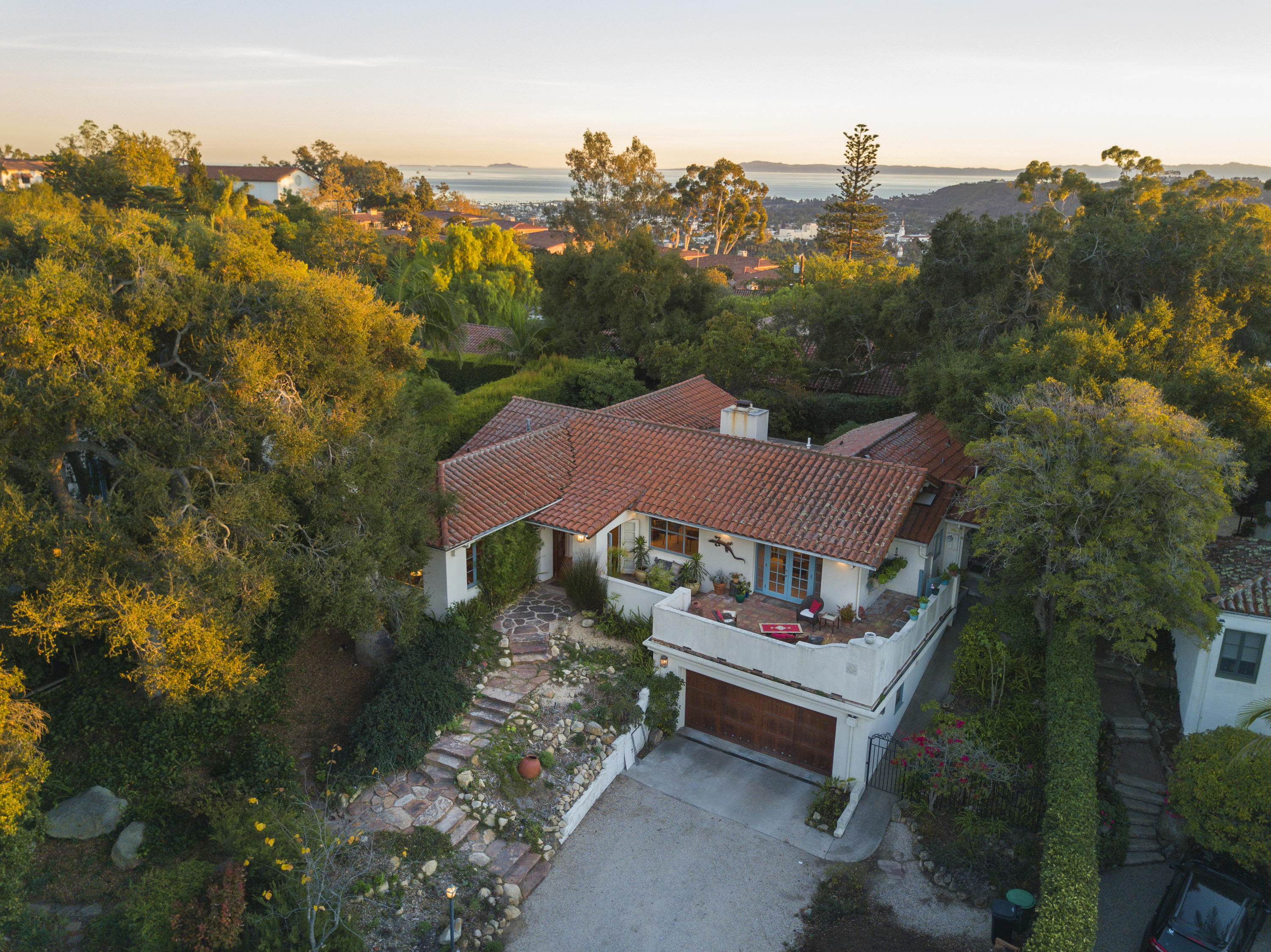 2141 Mission Ridge Road Santa Barbara, CA 93103 - Photo 17 of 18 a aerial view of a house with a yard