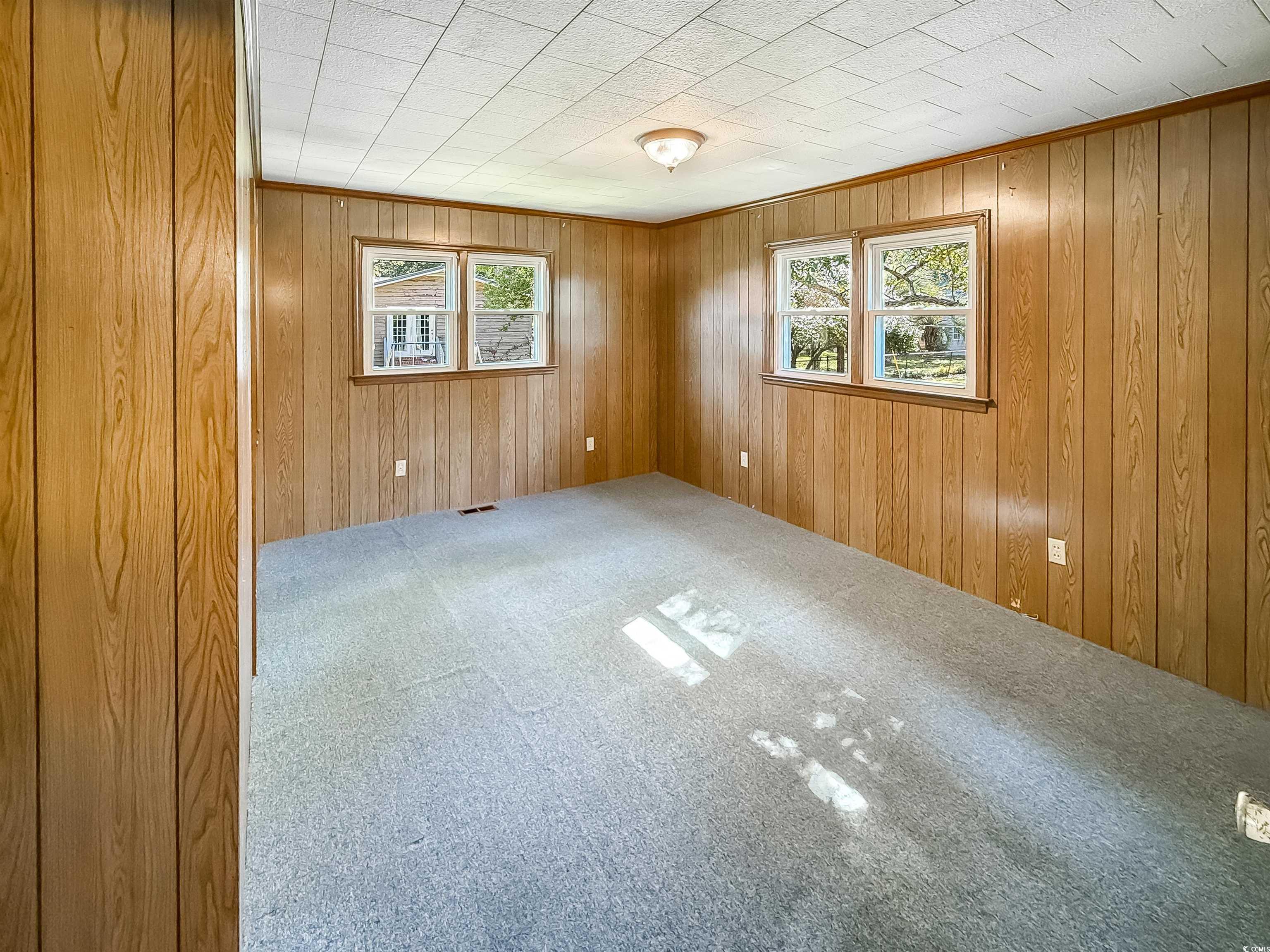 1682 Pickens Street Georgetown, SC 29440 - Photo 28 of 39 Carpeted spare room featuring wood walls