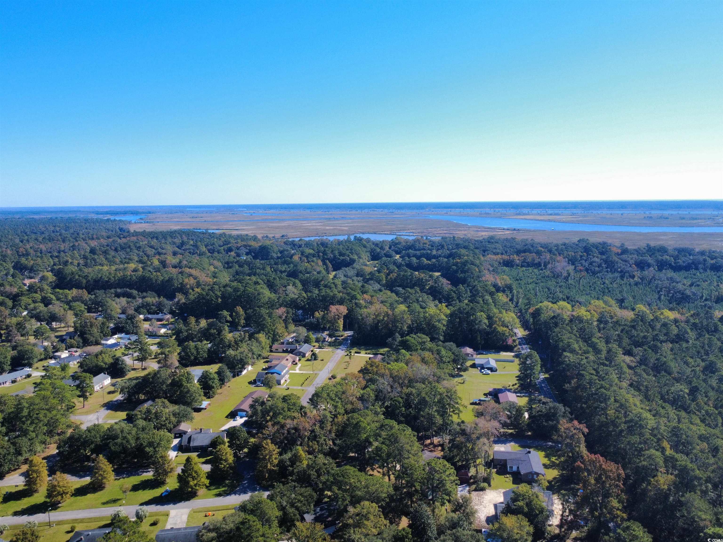 1682 Pickens Street Georgetown, SC 29440 - Photo 34 of 39 Aerial view of a nearby body of water and a forest
