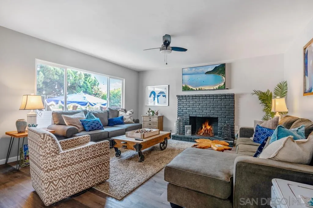 808 Leonard Avenue Oceanside, CA 92054 - Photo 5 of 25 a living room with furniture and a fireplace