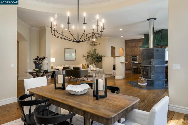 a view of a dining room and livingroom