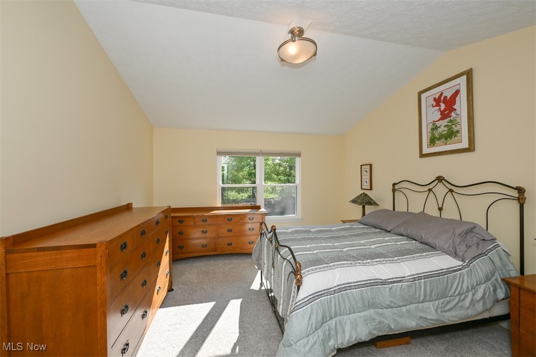 4902 Foote Road, Unit 33 Medina, OH 44256 - Photo 14 of 46 Carpeted bedroom with lofted ceiling and a textured ceiling