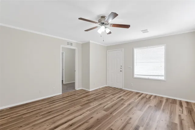 a view of a livingroom with a window