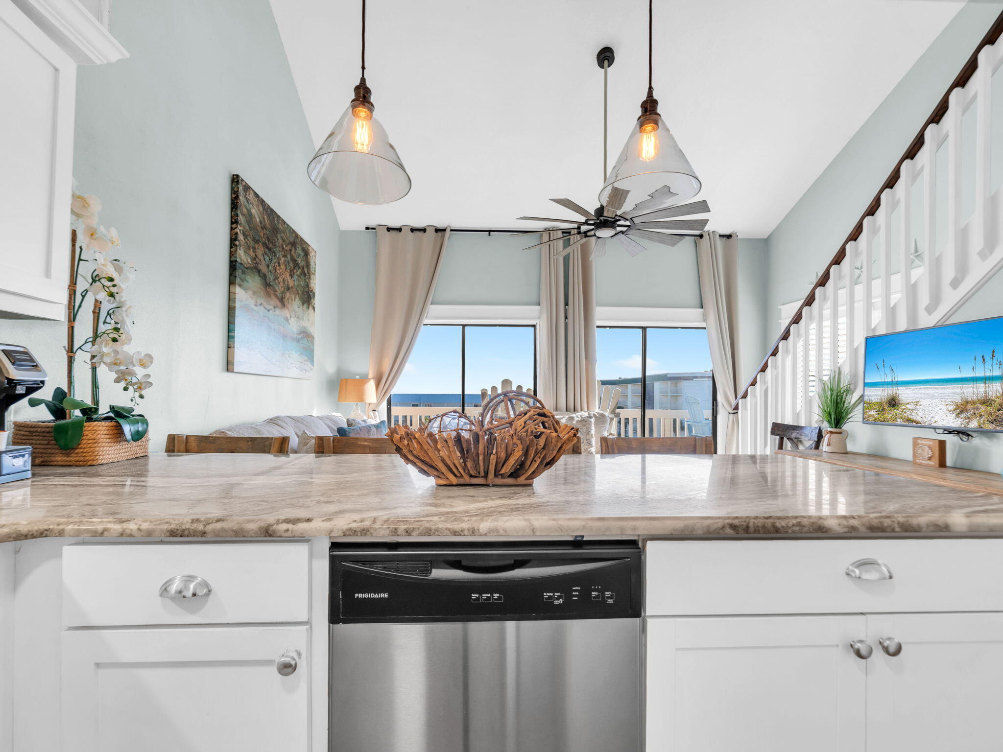 145 Beachfront Trail, Unit 307A Santa Rosa Beach, FL 32459 - Photo 16 of 60 a kitchen with granite countertop a stove a sink and a granite counter tops