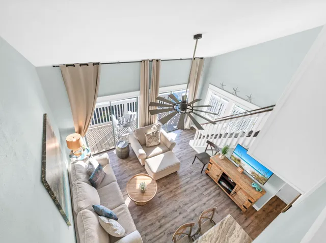 a view of balcony with furniture