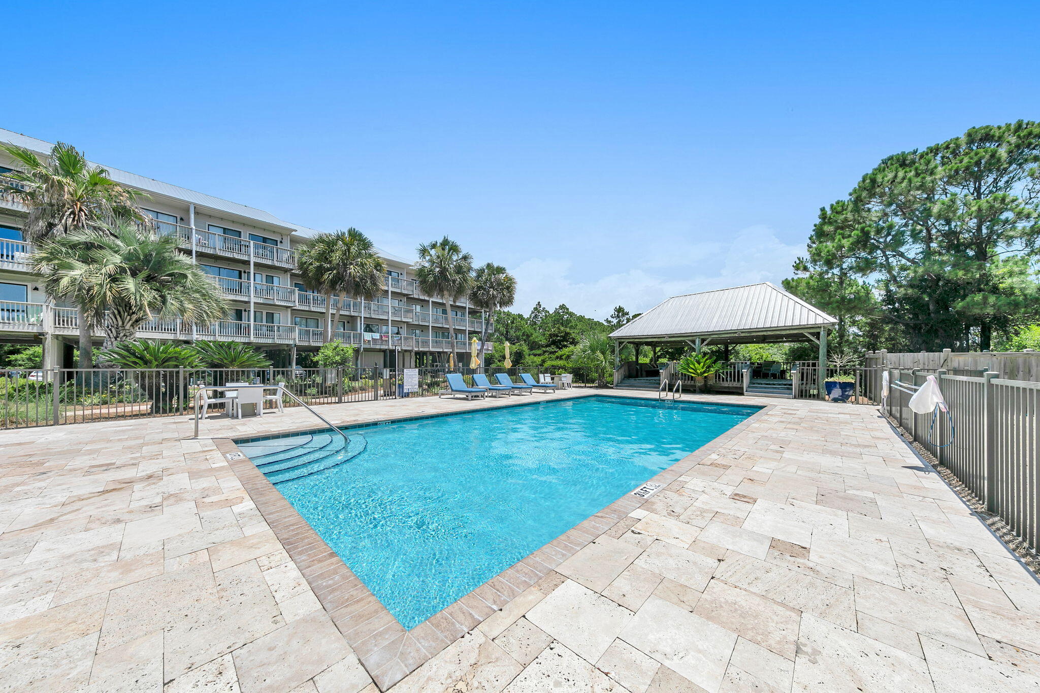 145 Beachfront Trail, Unit 307A Santa Rosa Beach, FL 32459 - Photo 48 of 60 a view of swimming pool with outdoor seating and plants