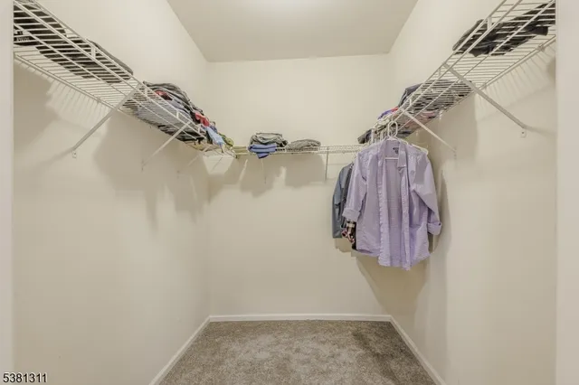 a view of walk in closet with clothes