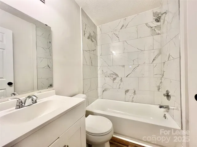 a bathroom with a sink a toilet and a bathtub