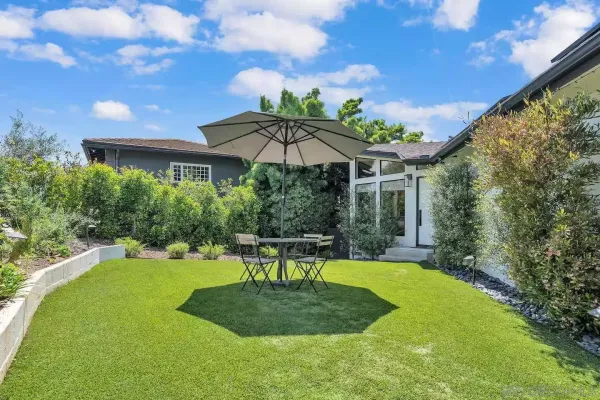 a outdoor space with patio furniture