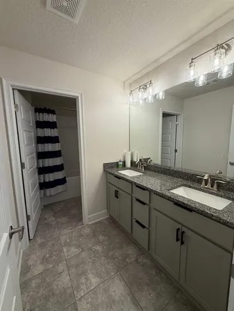 an empty room with closet area