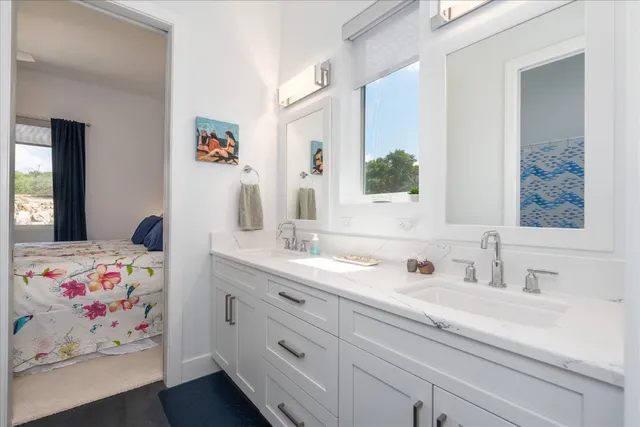 a bathroom with a shower and a toilet