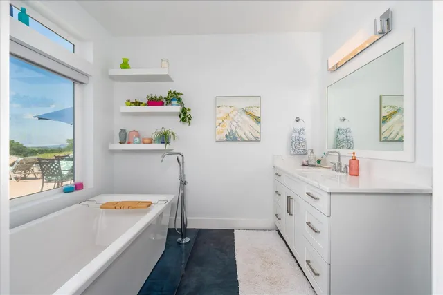 a view of a house with a snow on the wall