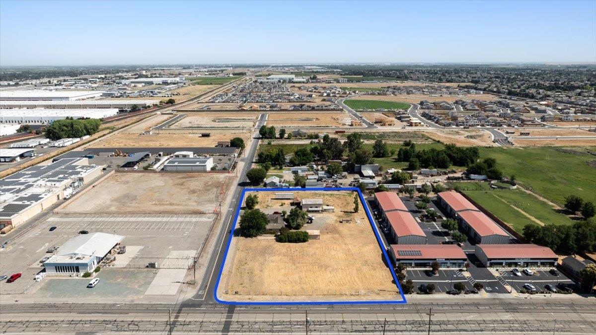 an aerial view of a city