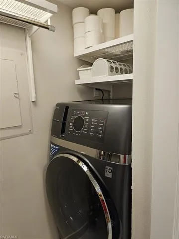 a close view of washer and dryer