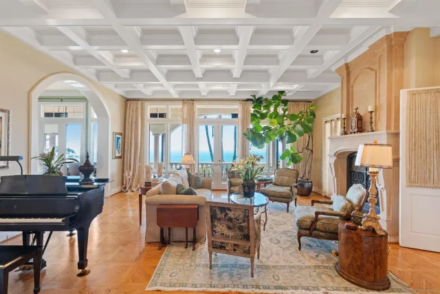 a living room with furniture