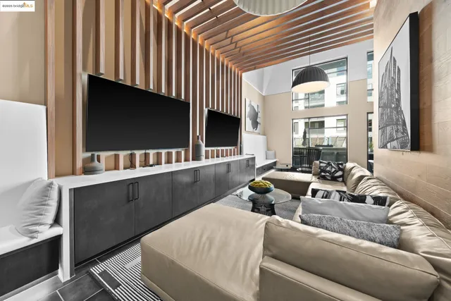 a living room with furniture