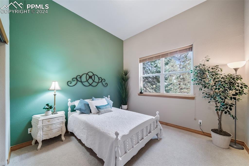 8174 Inca Road Larkspur, CO 80118 - Photo 39 of 50 a bedroom with a bed and a potted plant