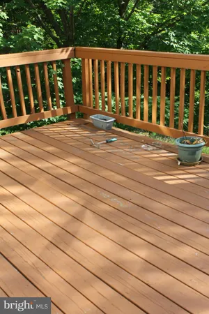 a view of wooden deck
