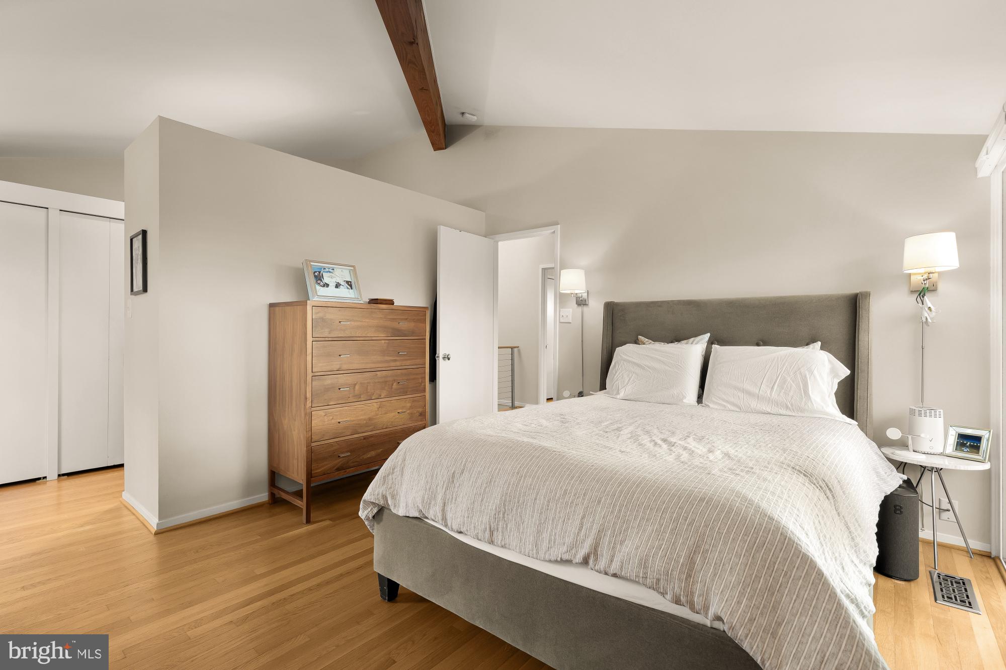 5420 Mohican Road Bethesda, MD 20816 - Photo 44 of 71 a bedroom with a bed and wooden floor