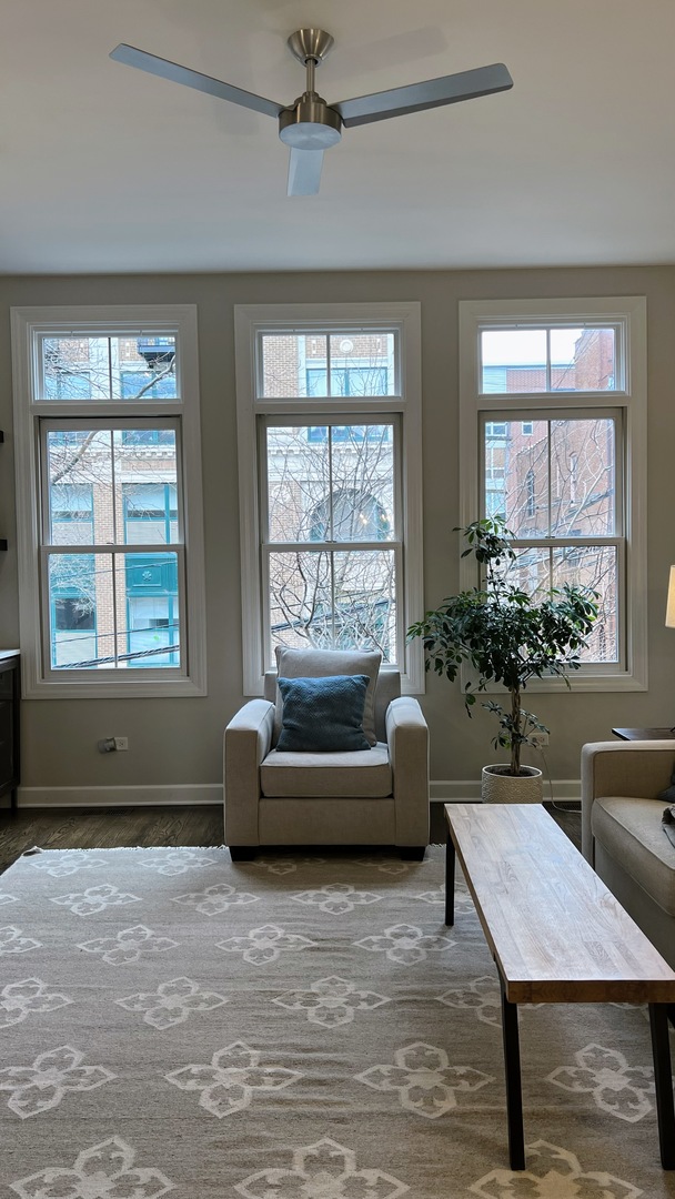 218 East Cullerton Street Chicago, IL 60616 - Photo 9 of 29 a living room with furniture and a potted plant