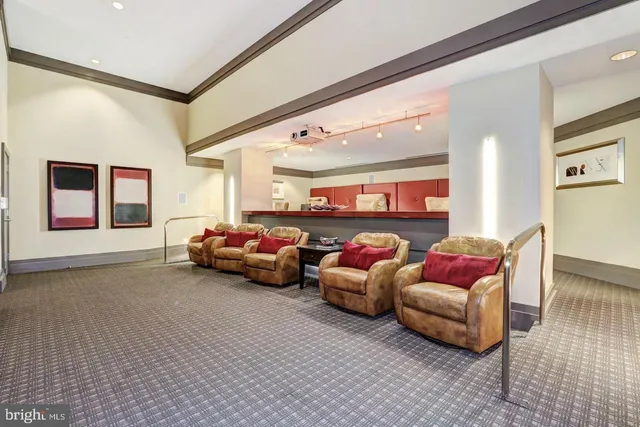 a view of a building with potted plants