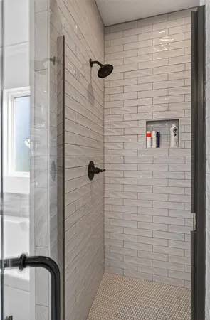 a bathroom with a shower