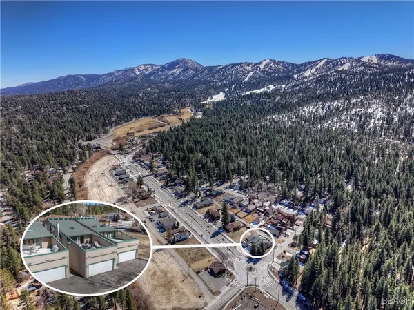 a view of a terrace with trees