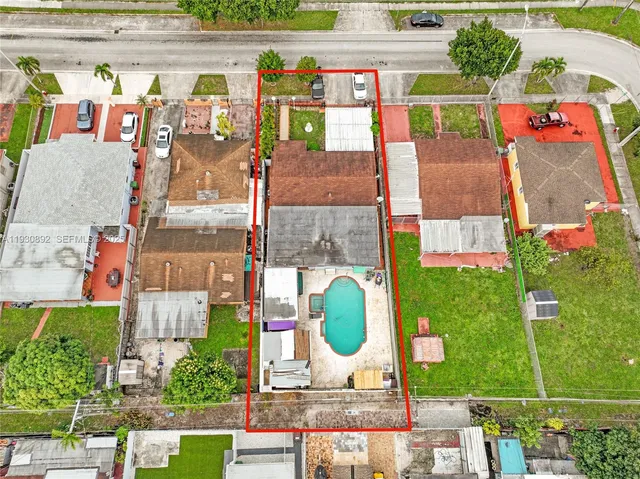 an aerial view of multiple house