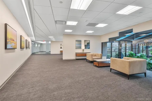 a view of a hallway with closet area