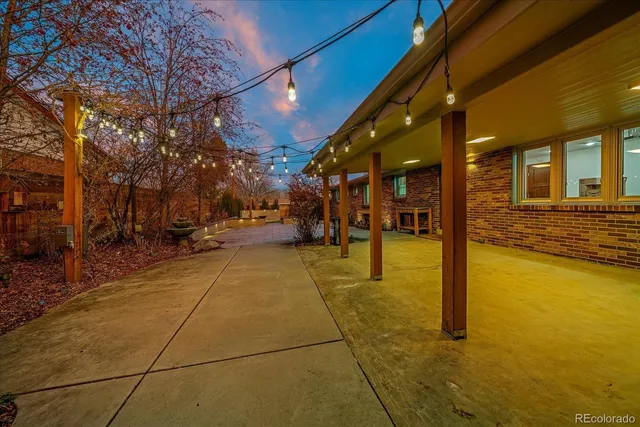 a view of a building with a swimming pool