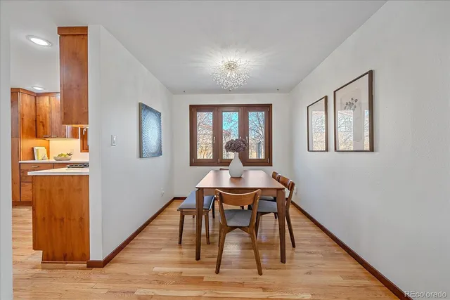 a workspace with wooden floor