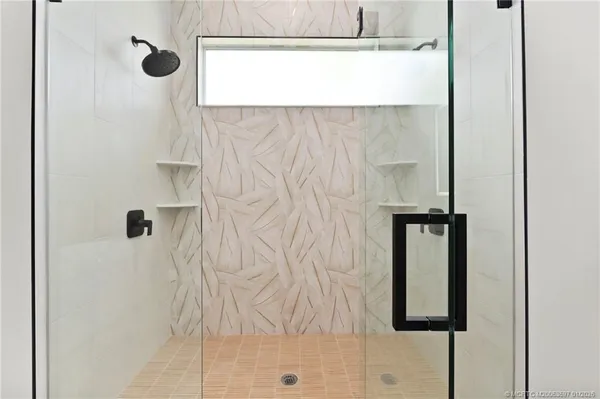 a bathroom with a shower