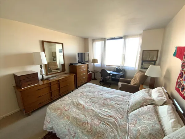 a bed room with a bed and furniture