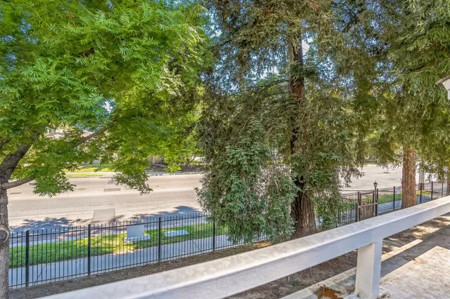 a view of a road from a balcony