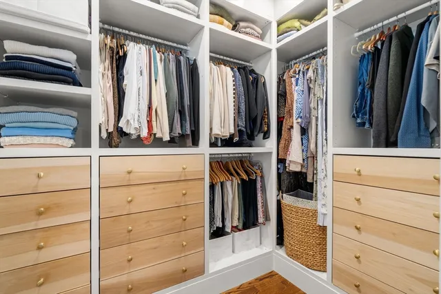 a view of a walk in closet