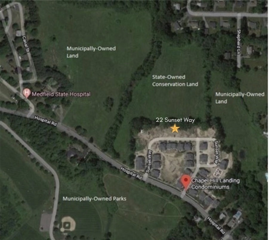 22 Sunset Way, Unit 22 Medfield, MA 02052 - Photo 41 of 42 an aerial view of a residential houses with outdoor space