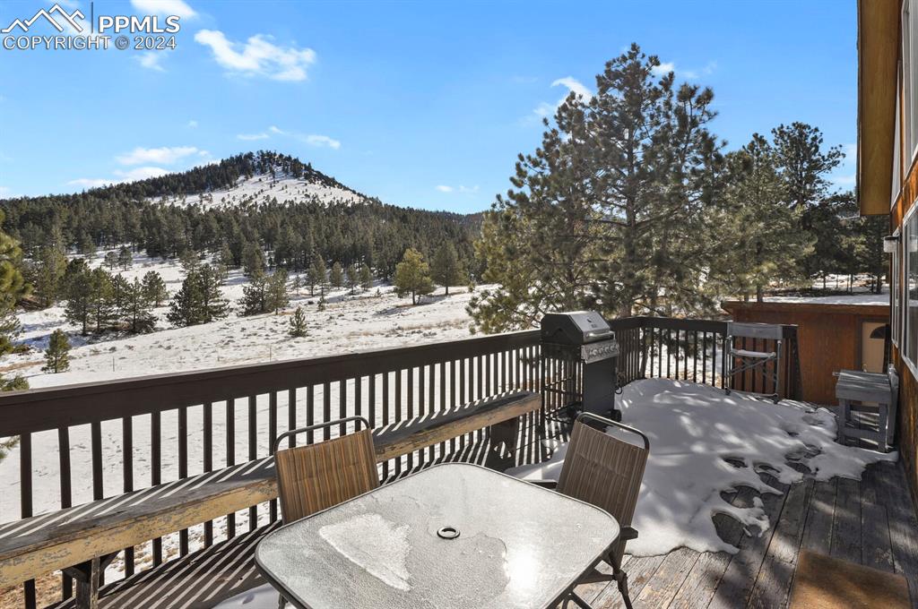 998 Bunker Hill Road Silver Cliff, CO 81252 - Photo 38 of 49 a view of a chairs and table on the deck