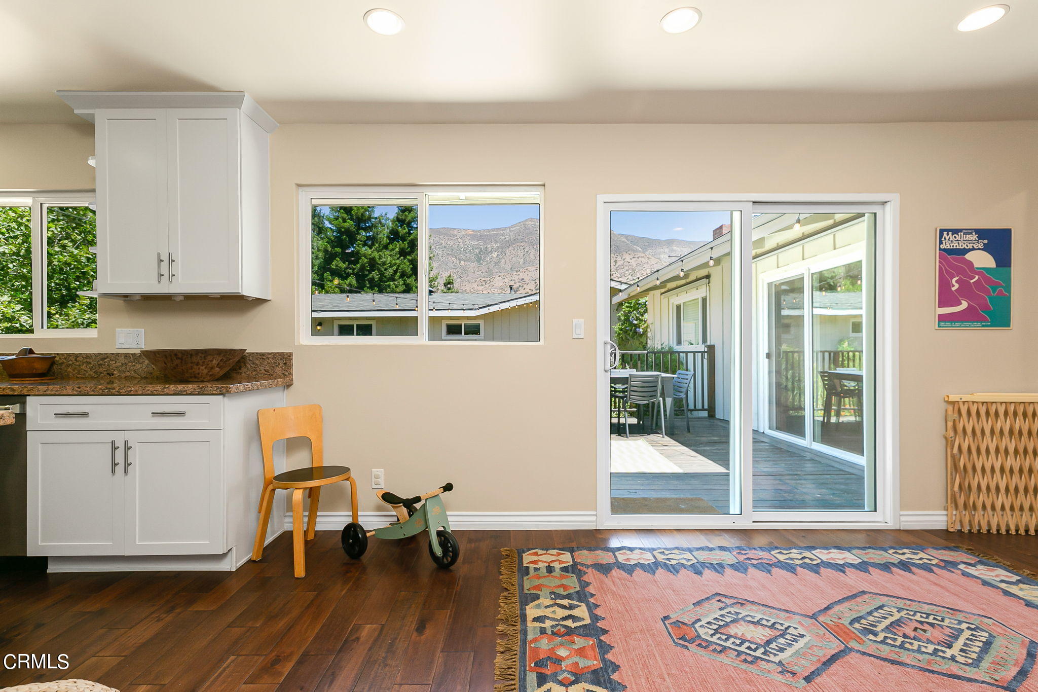 807 Daly Road Ojai, CA 93023 - Photo 18 of 50 a view of a kitchen with wooden floor and a window