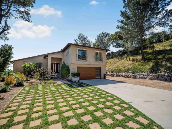 a view of an ocean from a yard