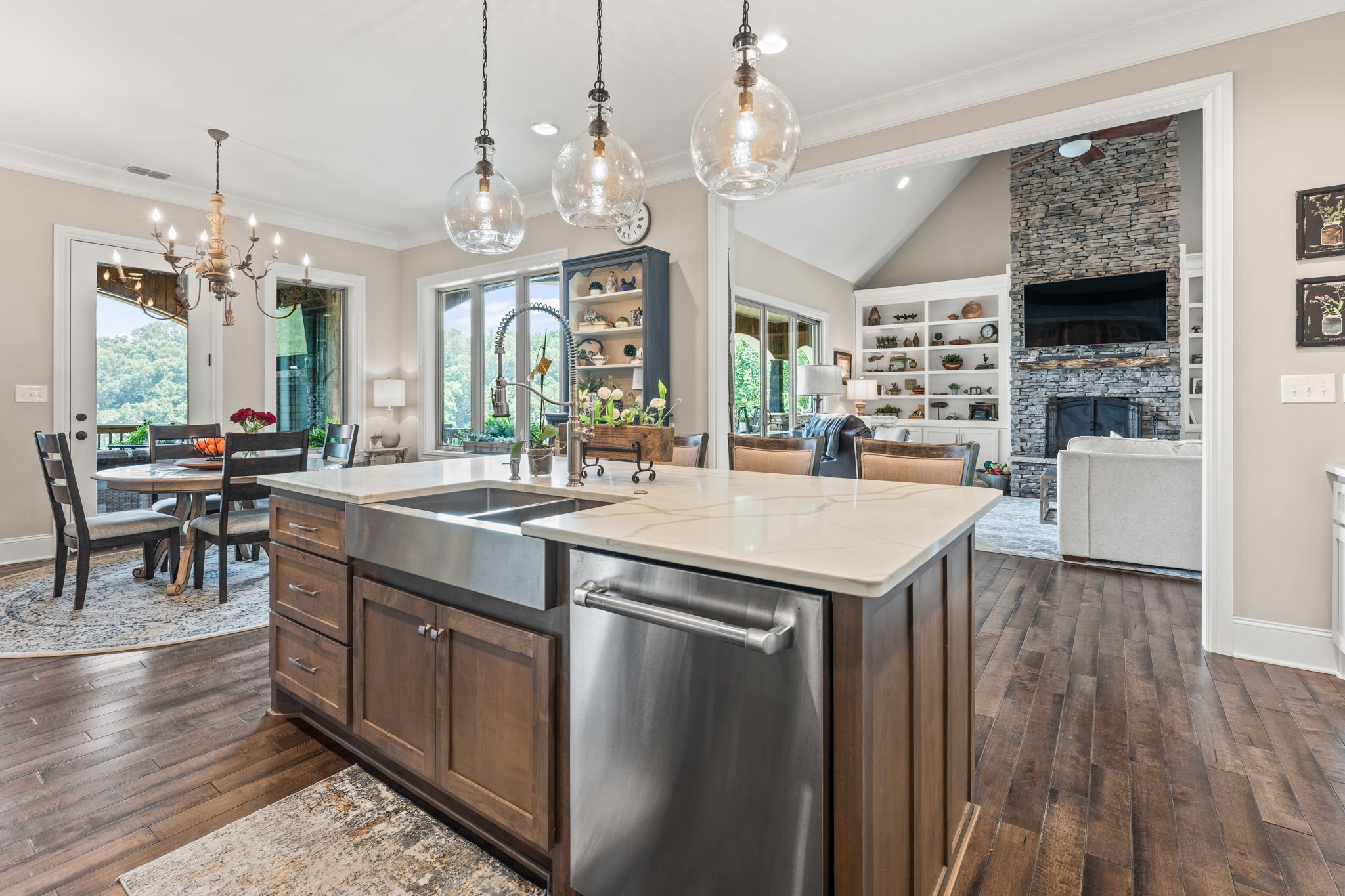 236 Beech Hill Drive Winchester, TN 37398 - Photo 44 of 70 a kitchen with kitchen island granite countertop a sink cabinets and wooden floor
