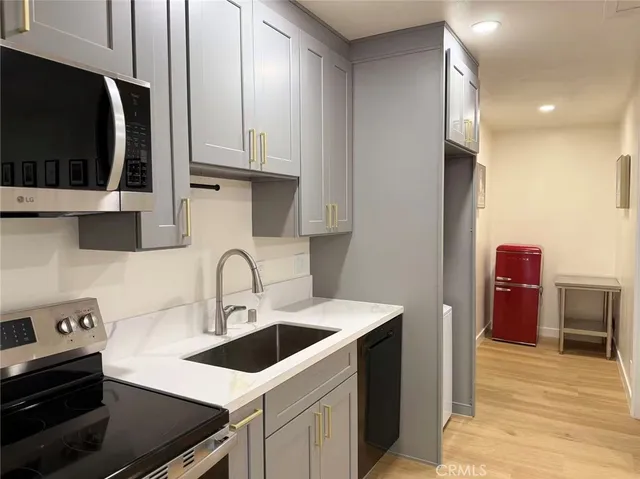 a bedroom with a bed and a walk in closet