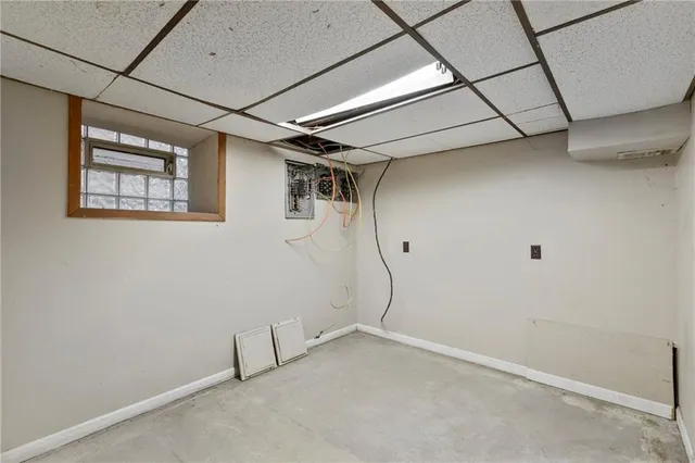 a view of a room with racks on the wall